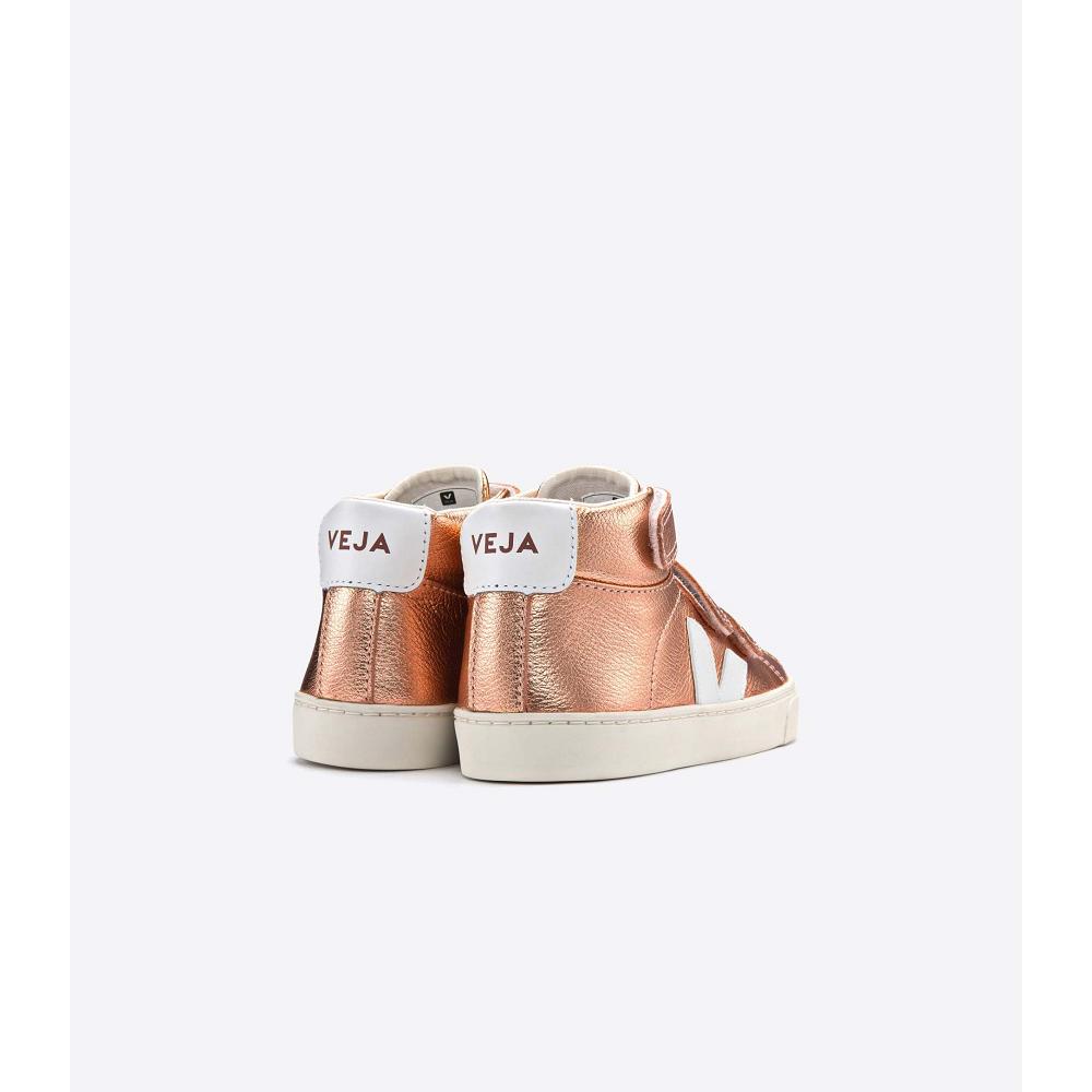 Veja ESPLAR MID LEATHER Kids' High Tops Gold | CA 681ILH